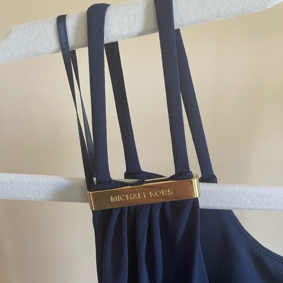 NWT Michael Kors Maxi Dress with Front Slit and Gold Hardware Detail - Picture 7 of 7